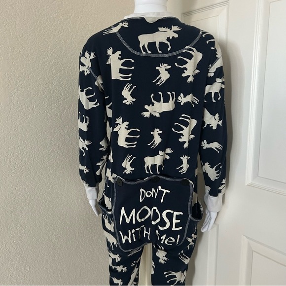 Lazy One Flap Jacks Moose Alaska Long Sleeve Long Johns Flap Door Jumper L - Picture 2 of 11